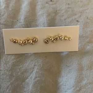 NEW Anthropologie 14kt Gold Swarovski Crawlers